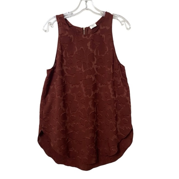 Aritzia Wilfred Silk Blend Rusty Brown Sevres Blouse Top - Picture 1 of 8